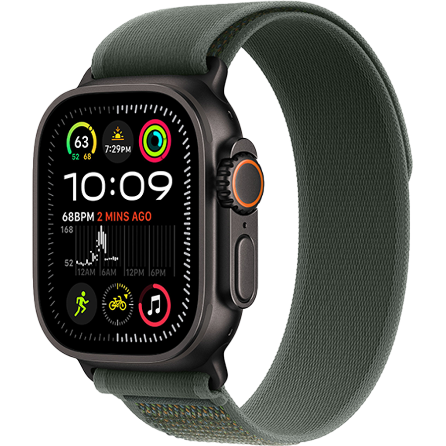 Apple Watch Ultra 2 Black Trail Loop Green